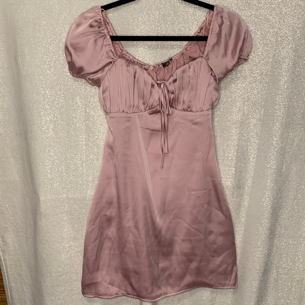Lavender Peasant Mini Dress
